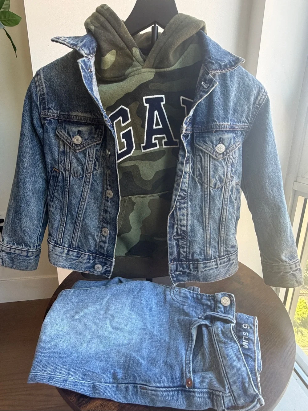 GAP Kids 3pc Bundle Embroidered Hoodie Denim Jacket Jeans